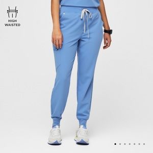 Figs High Waisted Zamora Jogger Scrub Pants. Size M tall. Ceil blue.